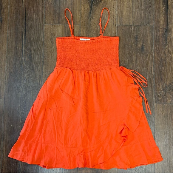 Peach Love California Dresses & Skirts - Peach Love California orange ruffle mini dress SZ SM